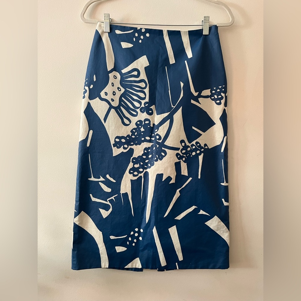 Floral abstract midi skirt